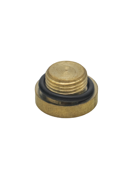 Top Angled View of the Upside Down LO206 Carburetor Bowl Drain with its O Ring on It.