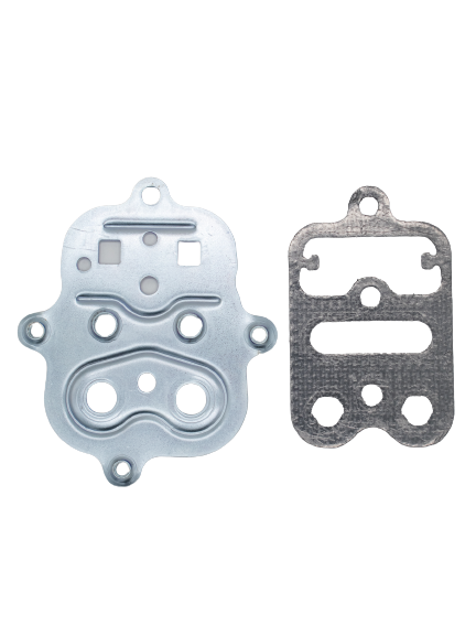 Top Backward View of an LO206 Cylinder Head Plate and Gasket.