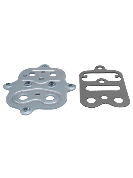 Low Back View of an LO206 Cylinder Head Plate and Gasket.