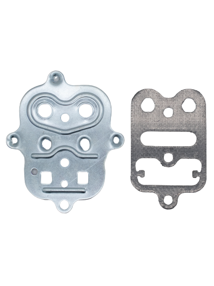 Top View of an LO206 Cylinder Head Plate and Gasket.