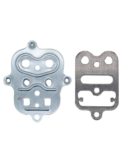 Top View of an LO206 Cylinder Head Plate and Gasket.