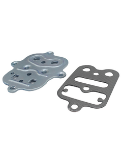 Low Front Right View of an LO206 Cylinder Head Plate and Gasket.
