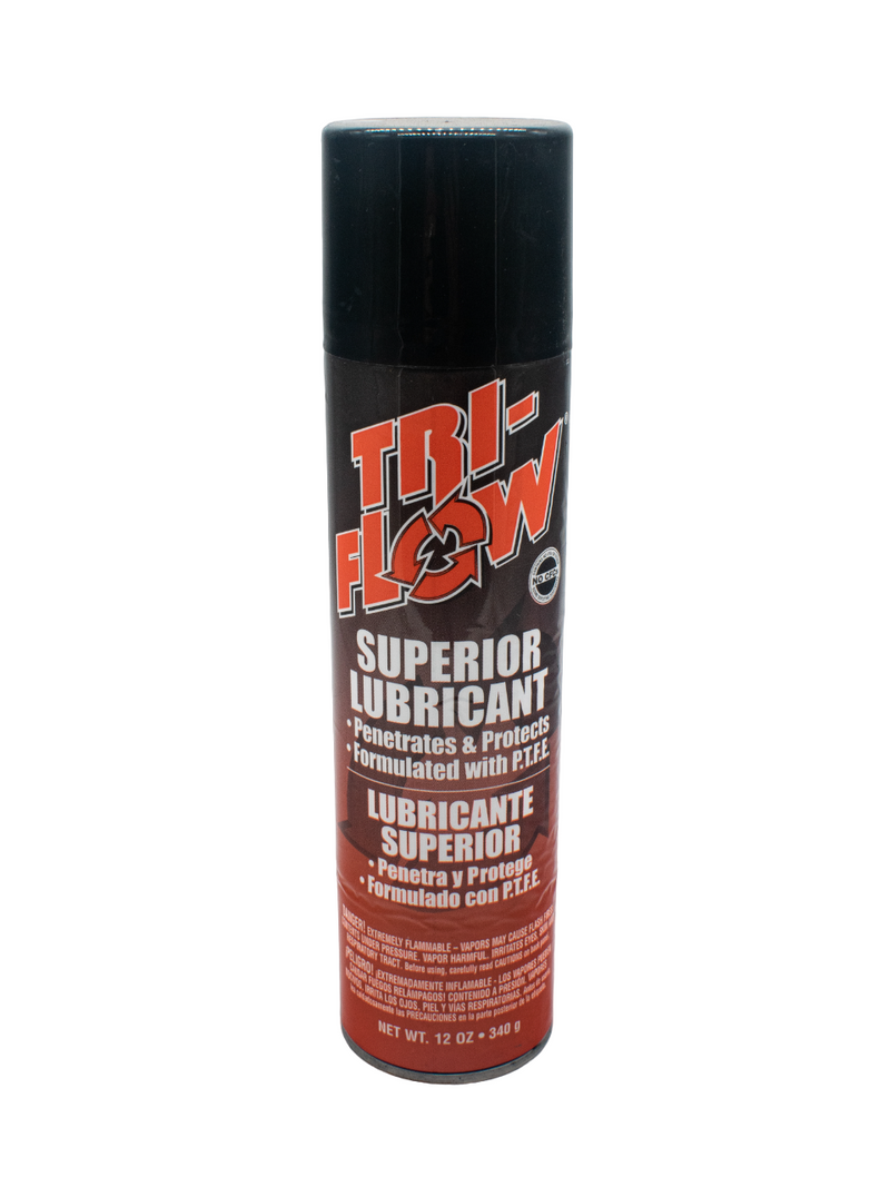 Front of a Tri-Flow Teflon General Purpose Lubricant 12 oz Can.