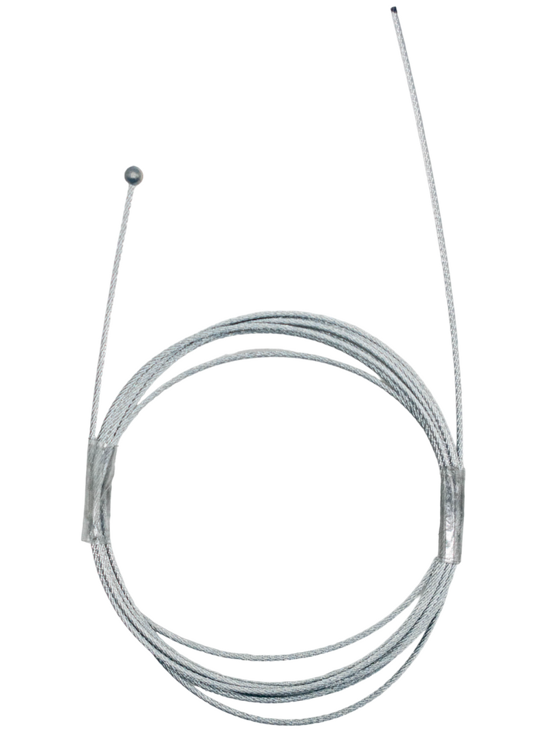 Top View of a 96 Inch Long Ball End Throttle Cable.