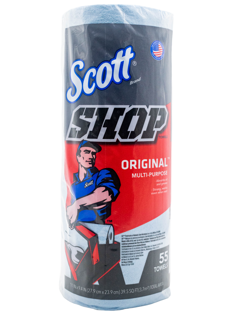 Front of a Pack of Blue Scott's Shop Towels.