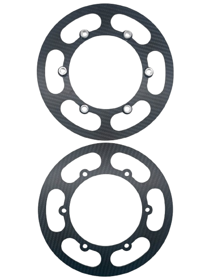 215 mm Carbon Fiber Sprocket Guard with Metric Hardware