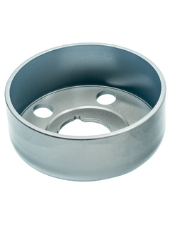 Front Right View of an Upside Down Noram Premier Stinger Stamped Drum.