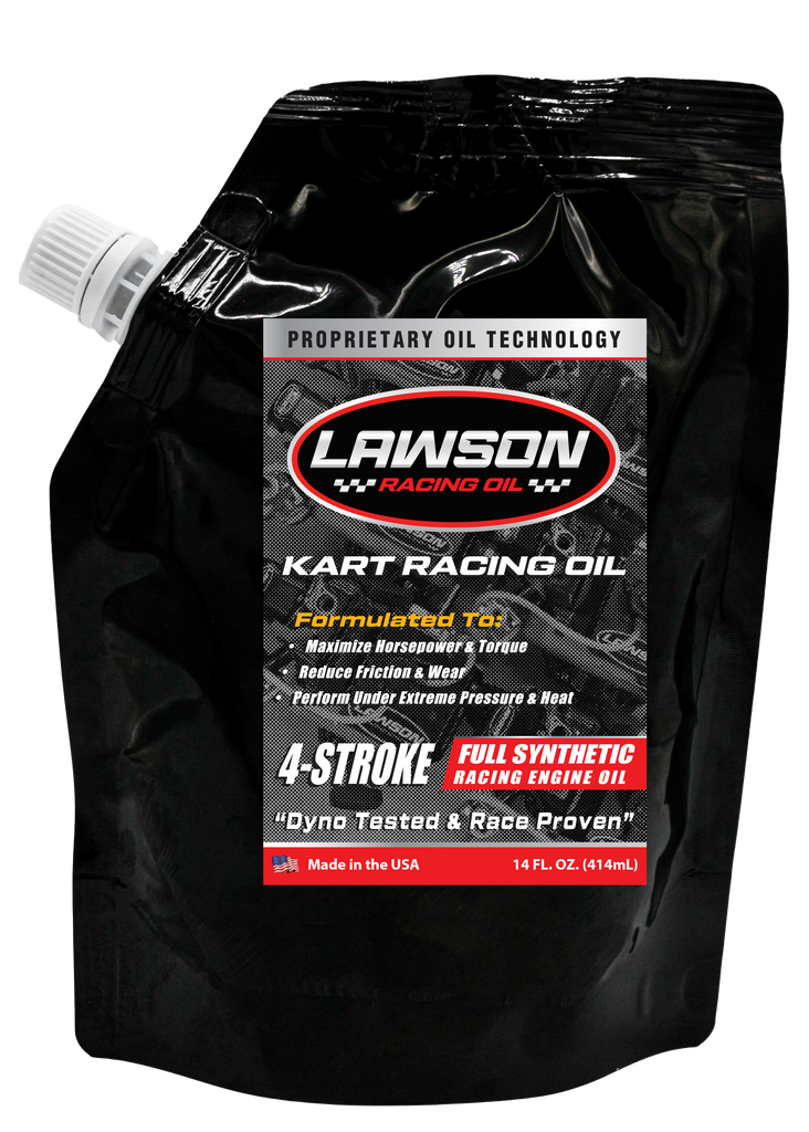 Front of a Lawson Racing Oil 14 oz Black Quick Shot Pouch.