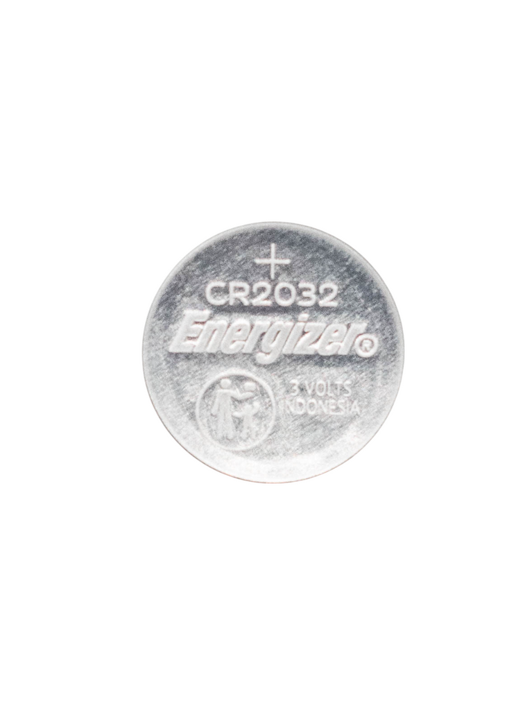 Top of an Aim Stopwatch Energizer CR2032 Battery.