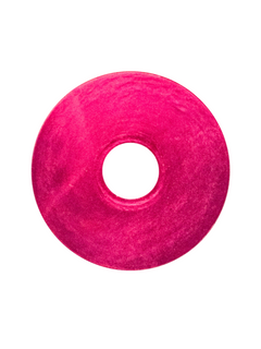 Bottom of a Red Anodized Aluminum Conical Washer.
