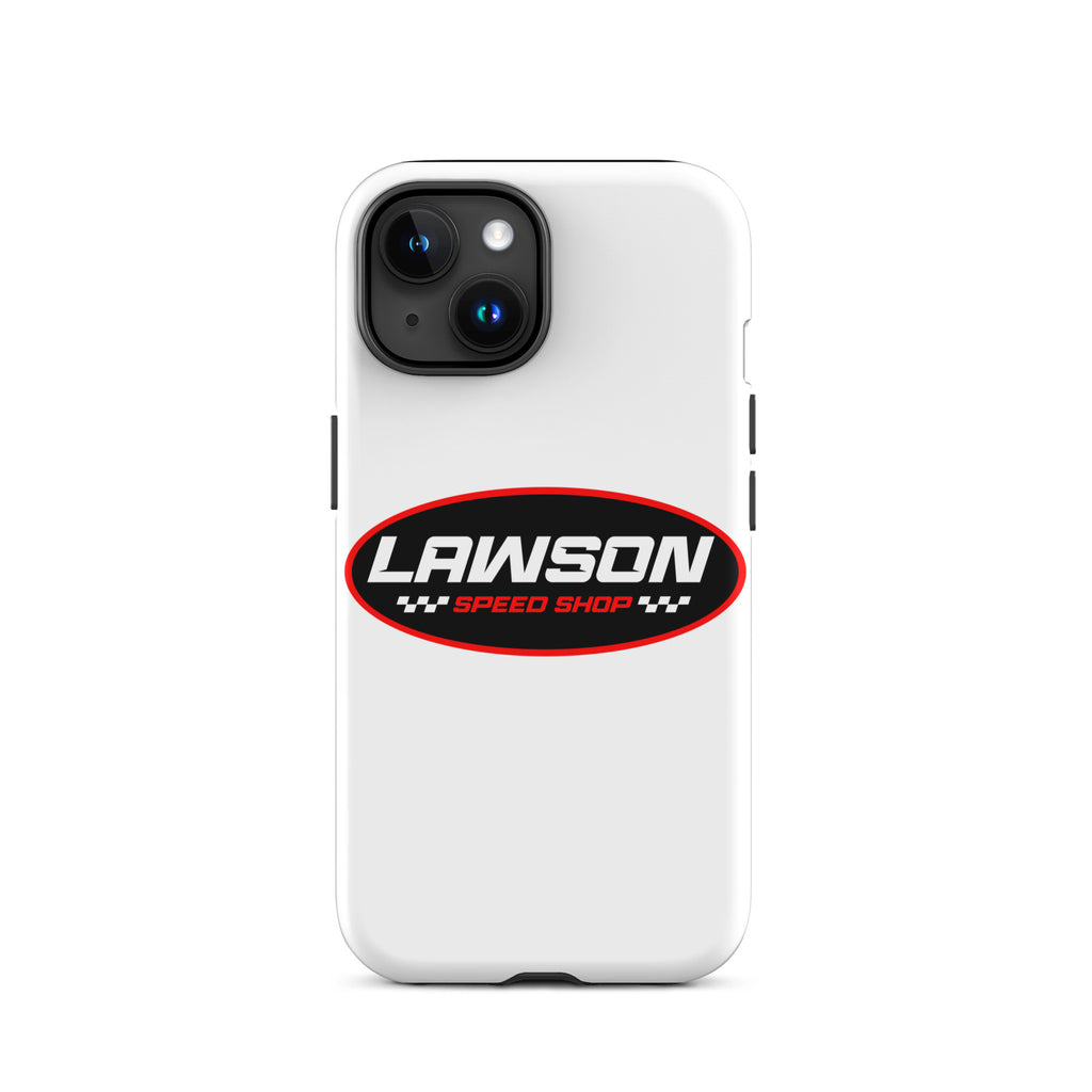 iPhone 15 White Lawson Speed Shop Phone Case.