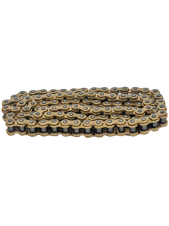 Angled View of the #219 DID HTZ Hard Pin 114L Gold Chain with Black Links and Pins.
