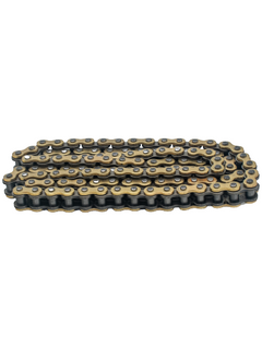 Angled View of the Gold #219 DID HTM 114L Chain with Black Links.