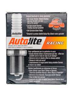 Back View of an Autolite AR3910X Spark Plug 4 Pack Box.