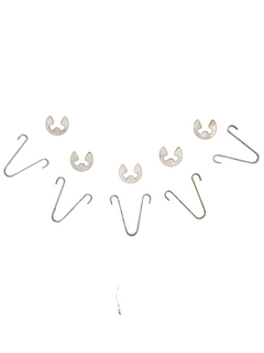 Top View of an LO206 Jet Needle Valve Retainer Clips Kit with 5 Clips and 5 Retainers.